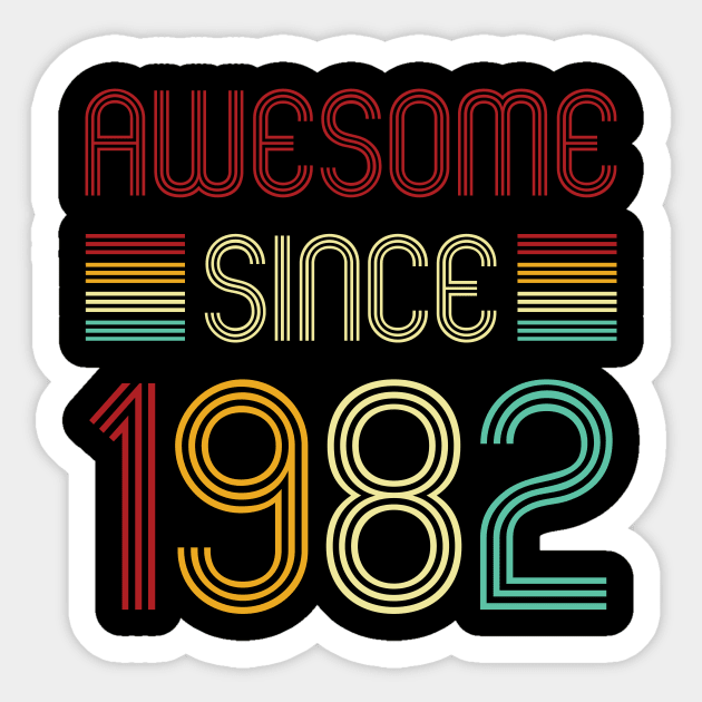 Vintage Awesome Since 1982 Sticker by Che Tam CHIPS